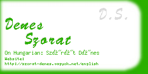 denes szorat business card